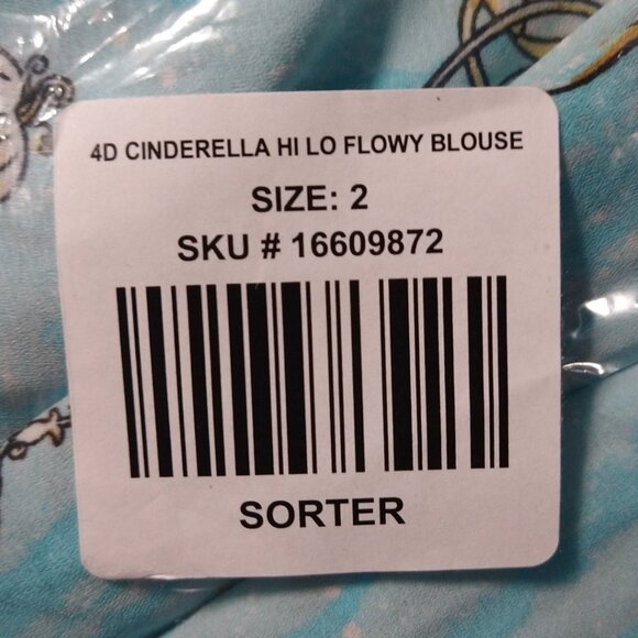 Disney Cinderella Hi-Lo Chiffon Blouse NWT - Picture 9 of 9